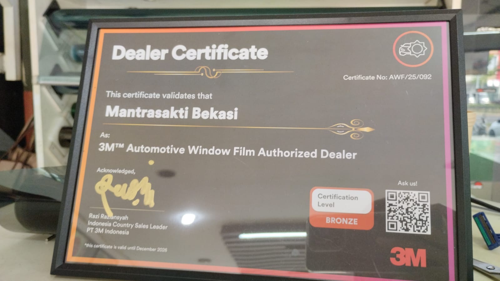 Jaminan Keaslian 100%. Mantra Sakti Autofilm Bekasi Resmi Menjadi Authorized Dealer 3M Auto Film